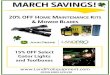 MARCH SAVINGS! - LandPro Equipment€¦ · 15% OFF purchase of either MCS, Mulch Kits, or Bluetooth Connectivity Attachments Expires 3/31/20 Professional Landscape Contractor Parts