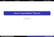 Arrow's Impossibility Theoremkevinlb/teaching/cs532l... · Arrow’s Theorem Theorem (Arrow, 1951) Any social welfare function Wthat is Pareto e cient and independent of irrelevant