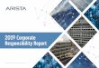 2019 Corporate Responsibility Report · networking solutions for large data center and campus environments. Arista’s award-winning platforms deliver availability, agility, automation