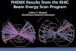 New PHENIX Results from the RHIC Beam Energy Scan Program · 2012. 2. 22. · E0706 PHENIX Jeffery T. Mitchell - RHIC User's Meeting - 6/20/11 11. p0 R AA in Au+Au at 39 and 62 GeV