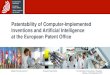 Patentability of Computer-Implemented Inventions and ... · Patentability of Computer-Implemented Inventions and Artificial Intelligence ... Two random samples of EP applications