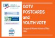 GOTV POSTCARDS and - WordPress.com · to GOTV Helping youth make a plan improved their chances to go and vote after registering. The reminder postcards helped youth GOTV. Get your