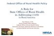A Role for State Offices of Rural Health in Addressing COPD ......COPD/Pulmonary Scope of Services Assessment in order to further understand efforts in current and future COPD treatment