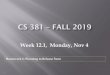 Week 12.1, Monday, Nov 4 - cs.purdue.edu · 5 Ford-Fulkerson: Exponential Number of Augmentations Q. Is generic Ford- Fulkerson algorithm polynomial in input size? A. No. If max capacity