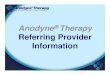 Anodyne Therapy Referring Provider Information...MIRE® Pain Reduction vs. Placebo* 17.4% Pain Reduction 55.8% Pain Reduction P