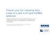 Thank you for viewing this Loeb & Loeb LLP and KPMG webinar /media/Files/Events/2013/08/Got Cloud Opti¢ 