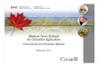 Medium Term Outlook for Canadian Agriculture · outlook reflects short term price forecasts produced and released by the U.S. Department of Agriculture (USDA) in October 2010. •