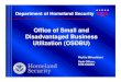 Office of Small and Disadvantaged Business Utilization (OSDBU) · and program staff to support both critical homeland security missions and meet public policy objectives concerning