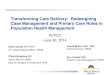 Transforming Care Delivery: Redesigning Case Management ... · Transforming Care Delivery: Redesigning Case Management and Primary Care Roles in Population Health Management PCPCC