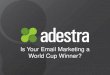 Is Your Email Marketing a World Cup Winner?...the email marketing channel.” ... excellence Page 21 . adestra.com Page 22 49% ... Our clients trust our proven email, automation, social,