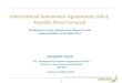 International Investment Agreements (IIAs): Possible Ways ... · International Investment Agreements (IIAs): Possible Ways Forward Workshop on trade-related issues relevant to the