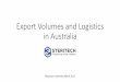 New Export Volumes and Logistics in Australia · 2020. 9. 15. · •Warehousing to store full loads •Inventory management reducing order turnaround by up to 5 days. •Steritech