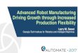 Automate - Advanced Robot Manufacturing Driving Growth … Manufacturing Process (in review) Robot mounted milling tool Chatter avoidance demonstration. Roadmap to Accurate Machining