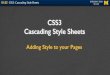 CSS3 Cascading Style Sheets - WD4E · 2018. 12. 12. · CSS3: Cascading Style Sheets INTRODUCTION 01.02 TO CSS External Style Sheet! • You can put rules in an external ﬁle (don’t