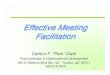 Facilitation Effective MeetingStrategic planning Jose planning 60 min Personnel guidelines re: ... method that has been chosen to assist their ... Pfeiffer & Co. 30 Effective Meeting