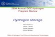 2004 Annual DOE Hydrogen Program RevieEmphasis: Centers of Excellence and new materials projects to focus on 2010 hydrogen storage goals: – 2.0 kWh/kg, 1.5 kWh/liter, $4/kWh FY2005