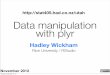 utah Data manipulation with plyr - Hadley Wickhamstat405.had.co.nz/utah/plyr.pdf · 2012. 11. 12. · 9 Abbie 16622 10 Abbigail 6800 Monday, November 12, 12. Your turn In groups,