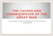 THE CAUSES AND CONSEQUENCES OF THE GREAT WAR€¦ · Short war with Austria. Alsace and Lorraine added by the Franco-Prussian war of 1871. Italy is now a country. The newest one in