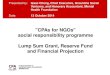 CPAs for NGOs social responsibility programme Lump Sum ......"CPAs for NGOs" social responsibility programme Lump Sum Grant, Reserve Fund and Financial Projection Presented by: Isaac