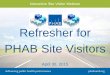 Refresher for PHAB Site Visitors · 2015. 4. 30. · mandatory post test. Please complete promptly (before May 11). Post Webinar Instructions Jeff Lake. Discussion Questions. Thank