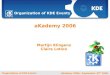 aKademy 2006€¦ · , FrOSCon 2006 Organization of KDE Events aKademy 2006 / September 23th 2006 2. Kick-Off •Create Schedule •Find a Location •Sponsor