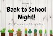 Back to School Night! Welcome to · Back to School Night!Welcome to Ms. Sharp’s First Grade Class. Meet the Teacher! Education: University of San Francisco Master of Arts in Teaching
