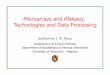 Microarrays and RNAseq: Technologies and Data Processing€¦ · Homemade arrays: PCR products or pre-synthesized oligonucleotides probes are spotted using robot technology; two-color