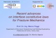 Recent advances on interface constitutive laws for ...musam.imtlucca.it/FIRB_varie/ISD.pdf · Recent advances on interface constitutive laws for Fracture Mechanics Prof. Dr. Ing