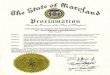 The State of Maryland Proclamation - UMGC · Title: The State of Maryland Proclamation Created Date: 5/25/2017 2:00:30 PM