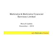 Mahindra & Mahindra Financial Services Limited · 31.03.2010  · 8 Shareholding pattern (as on December 31, 2010) Incorporated in 1991 and initially provided financing to dealersof