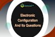 Electronic Configuration And Its Questions€¦ · The electronic configuration of an element is 1s2, 2s2 2p6, 3s2 3p6, 3d5 4s1. This represents its (1) Excited state (2) Ground state