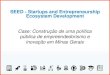 SEED - Startups and Entrepreneurship Ecosystem Development€¦ · Ecosystem Development Case: Construção de uma política pública de empreendedorismo e inovação em Minas Gerais