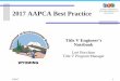 2017 AAPCA Best Practice · 2019. 5. 2. · The Engineer’s Notebook Brainchild of Maggie Endres Consistent organization Promotes thorough and accurate permits Eliminates redundant