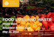 FOOD LOSS AND WASTE - collaboration.worldbank.org · food supply chain as defined by the FLW Standard a Intended for human consumption (i.e., excludes crops intentionally grown for