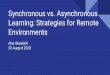 Synchronous vs. Asynchronous Learning Strategies for Remote … · 2020. 8. 24. · Brady, Anna K., and Deepak Pradhan. "Learning without Borders: Asynchronous and Distance Learning