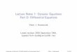Lecture Notes 7: Dynamic Equations Part D: Differential Equationsweb.stanford.edu/~hammond/dynEqLects20D.pdf · The Method of Undetermined Coe cients Stability First-Order Multivariable
