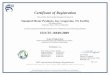 Certificate of Registration...Standard Motor Products, Inc. Grapevine, TX Facility 500 Industrial Blvd Grapevine, Texas, 76051, United States has been assessed by NSF-ISR and found