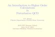 An Introduction to Higher Order Calculations in Perturbative QCD...An Introduction to Higher Order Calculations in Perturbative QCD J.F. Owens Physics Department, Florida State University