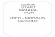 QUICK START MANUAL FOR IDEC - MODBUS Converter · 2006. 10. 6. · 2 Preliminary Thank you for purchasing Idec-Modbus Converter product from IDEC.Idec-Modbus Converter Product is