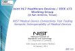 NIST Medical Device Connectivity Test Tooling Semantic ......ivision Joint HL7 Healthcare Devices / IEEE x73 Working Group (@ San Antonio, Texas) NIST Medical Device Connectivity Test