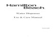 Water Dispenser Use & Care Manual · WATER DISPENSER (Model 6200) Congratulations, you have acquired a high quality Hamilton Beach™ Water Dispenser for bottled water. This unit