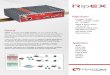 datasheet ripex A4 en - nevadatelsiz.netRouter mode RipEX works as a standard IP Router with 2 interfaces (Radio and Ethernet) and 2 COM port devices without any compro mise. There