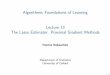 3cm Algorithmic Foundations of Learning Lecture 13 The Lasso …rebeschi/teaching/AFoL/20/material/... · 2020. 9. 7. · Convex Recovery. Statistical Guarantees Statistical Guarantees