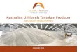 Australian Lithium & Tantalum Producer...• Mining Engineer with more than 30 years of experience in the resources sector • Formerly Chief Operating Officer of RTG Mining Inc. Robert
