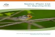 Native Plant List · 2020. 8. 11. · In spring, many birds rely on spiders and insects such as caterpillars, flies, bees and midges to give them the energy to travel to their next