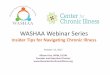 WASHAA Webinar Series...Living with Chronic Illness: The Numbers 117 million people were living with at least one chronic illness as of 2012 54 million adults live with arthritis,