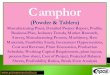 Camphor (Powder & Tablets) - Manufacturing Plant, Detailed … · 2016. 5. 24. · Camphor tree is native to China, India, Mongolia, Japan and Taiwan and a variety of this fragrant