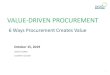 The Value-driven procurement organization · 2019. 10. 21. · VALUE-DRIVEN PROCUREMENT Digital Innovation EMERGING DIGITAL CAPABILTIES • Robotics Process Automation- High volume,
