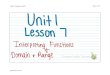 Unit 1 Lesson 7.pdf Page 1 of 9 - MR. CONGLETON · 2018. 9. 5. · Unit 1 — Geometric Transformations Lesson 7 — Interpreting Functions Name Date Interpreting Functions Kim and