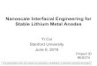 Nanoscale Interfacial Engineering for Stable Lithium Metal ... · lithium metal dendrite formation and severe side chemical reactions during electrochemical cycling.-Understand the